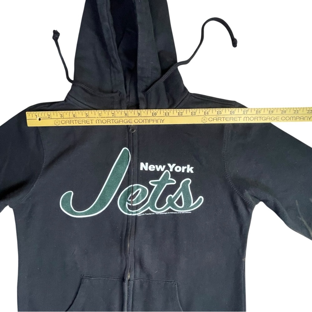 New York Jets Football Team Full Zip Hoodie Sweatshirt Womens Medium Black NFL - Picture 12 of 14